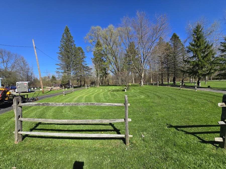 Freshly striped lawn mowed by Starlite